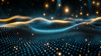 Animated abstract technology background with dark tones, random glowing dots, and grid patterns in 4K, symbolizing digital networks, futuristic tech, data flow, and high-tech modern visual aesthetics.