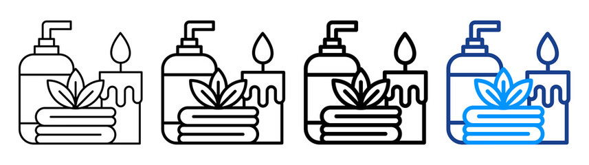 Spa And Relaxation Icon Different Style Outline Collection Set