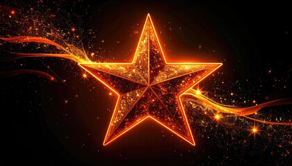 Radiant Fiery Starburst with Cosmic Energy Trails and Glowing Sparks.
