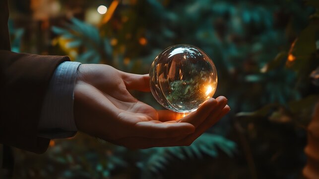 Hand holding a fortune telling ball business concept - Powered by Adobe