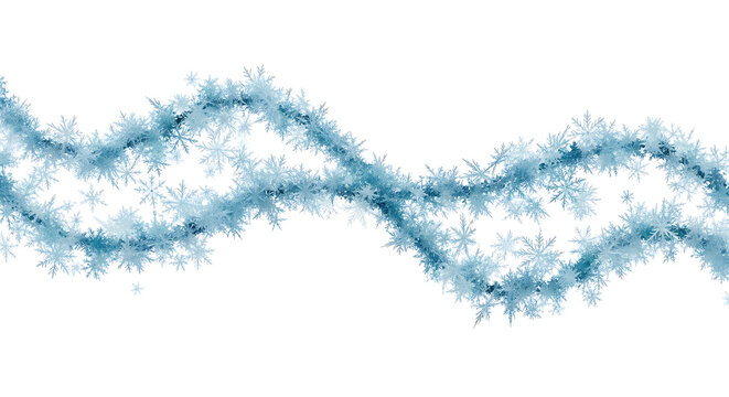 Abstract blue dna helix structure composed of small particles on white background