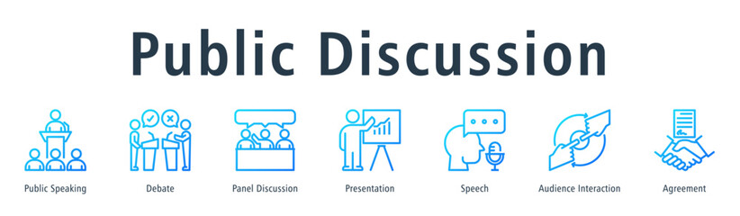 Public Discussion Web Banner Outline Gradient