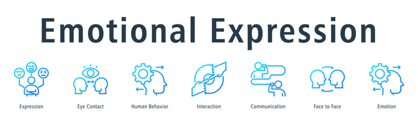 Emotional Expression Web Banner Outline Gradient