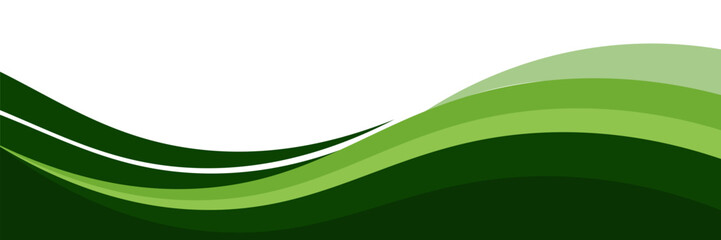 Vector green line background curve element with white space for text and message design, overlapping layers, vector