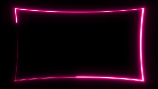 Neon pink glowing frame square animation