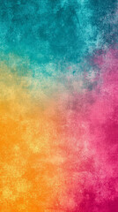 Fototapeta premium A vibrant abstract background featuring blended turquoise, orange, and pink gradients with soft grainy texture and subtle noise, ideal for lively summer event posters and modern graphic design. 