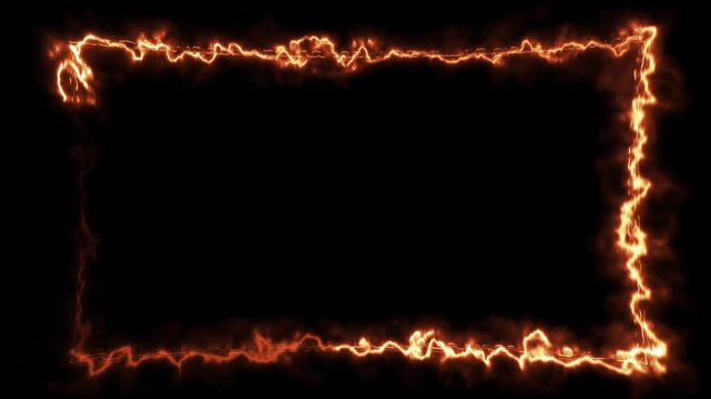Fiery rectangular frame motion background
