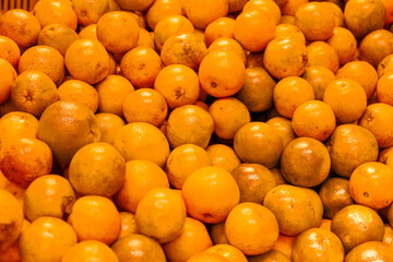 Fresh stacked oranges