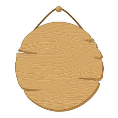 Rustic Hanging Wooden Board Banner With Texture.