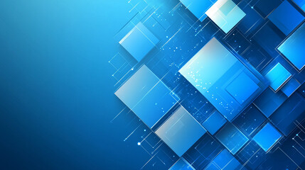 Abstract background of blue squares in varying shades forming a modern geometric pattern symbolizing technology structure creativity depth and digital design with a clean minimal aesthetic