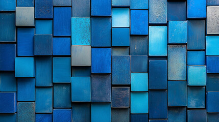 Abstract background of blue squares in varying shades forming a modern geometric pattern symbolizing technology structure creativity depth and digital design with a clean minimal aesthetic