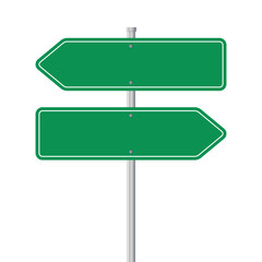 Standalone Safety Signboard in Classic Green with Silver Support Poles
