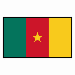 Cameroon National Flag Vector: Green, Red, Yellow Stripes with Star