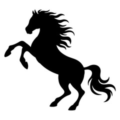 horse rearing up silhouette vector illustration