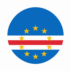 Cape Verde Round Flag Icon. National Symbol. Vector.