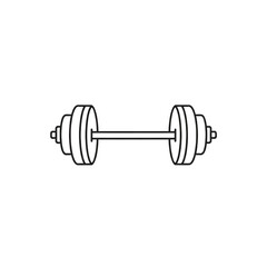 Barbell outline against black background