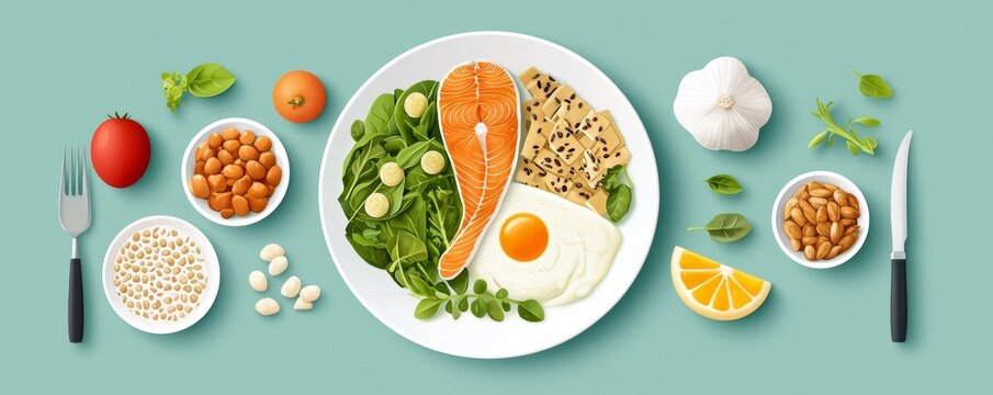 Weekly Balanced Diet Meal Plan Infographic: Nutritious Recipes and Meal Ideas for Healthy Eating Habits