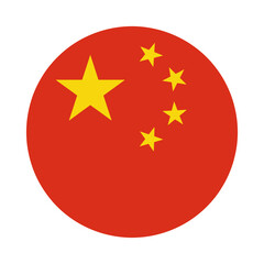 Round Icon of China National Flag Vector Illustration