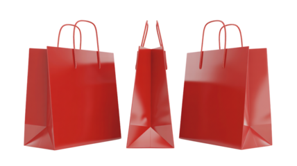 Elegant red shopping bags ready for your holiday purchases