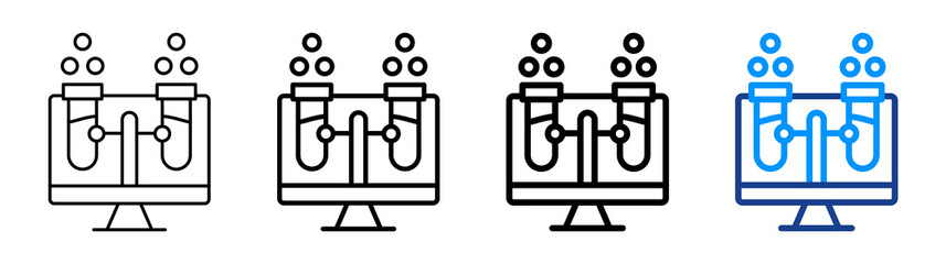 Online Test Tube Icon Different Style Outline Collection Set