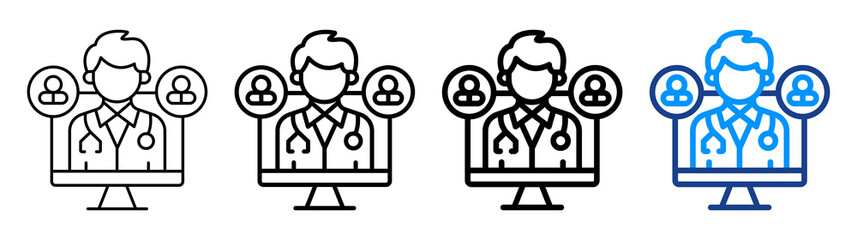 Digital Medicine Icon Different Style Outline Collection Set