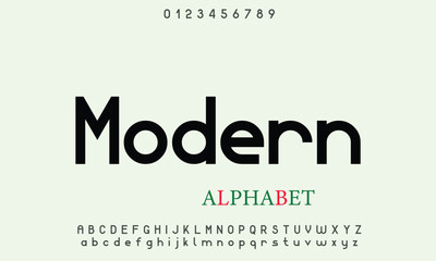 Modern Sans Serif 7 Regular alphabet letters font for logo
