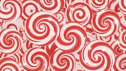 Swirling Sweets: A festive arrangement of spiral candies creating a cheerful, colorful, and playful design.