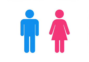 Male and female restroom signs isolated on white background