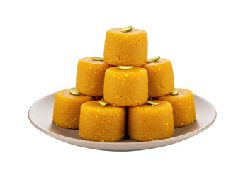 Pyramid of indian sweets isolated on transparent background
