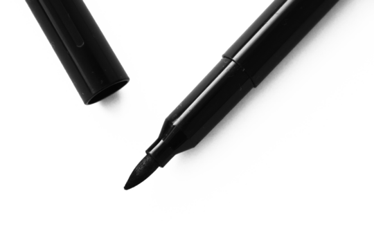 Black marker isolated on transparent background, PNG