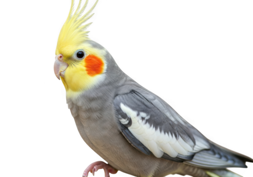 Cockatiel bird isolated on transparent background
