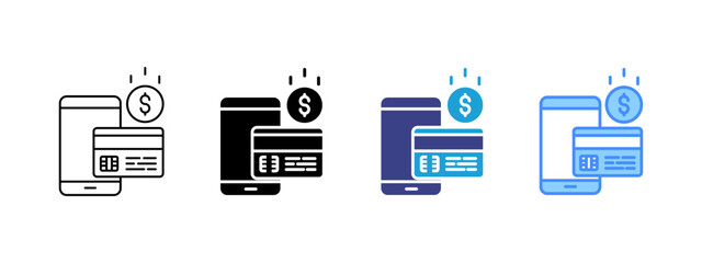 Payment icon set multiple style collection