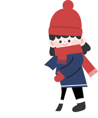 어린이, 눈사람, 여자, 여아이,유치원,어린이집,겨울,겨울방학,추위,겨울활동,털모자,장갑,겨울 캐릭터,Cute Girl, Winter Outfit, Scarf, Wool Hat, Beanie, Winter Clothing