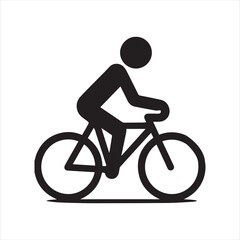Obraz premium Silhouette bicyclist riding a bike isolated vector illustration