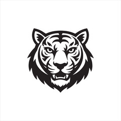 Tiger head silhouette vector illustration