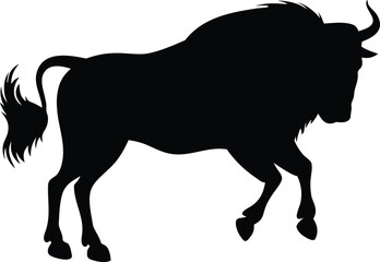 Bull Silhouette Icon | Strong Animal Ranch Graphic Symbol