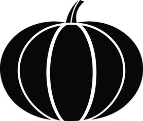 Pumpkin Silhouette Icon | Halloween Autumn Vegetable Graphic