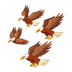 Fototapeta premium Flying eagle. Sprites for 2d animation