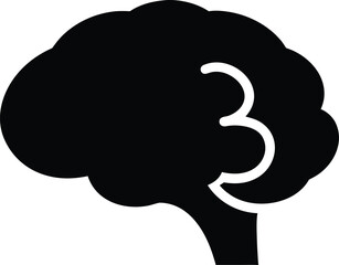 Brain Silhouette Icon | Human Mind Symbol