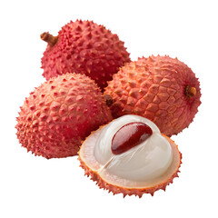 lychee on white background