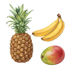 pineapple and bananas