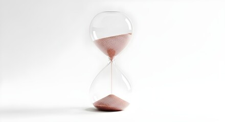 Hourglass with sand flowing, symbolizing the passage of time and the ephemeral nature of moments