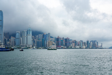 Fototapeta premium Hong Kong's bustling cityscape and skyscrapers