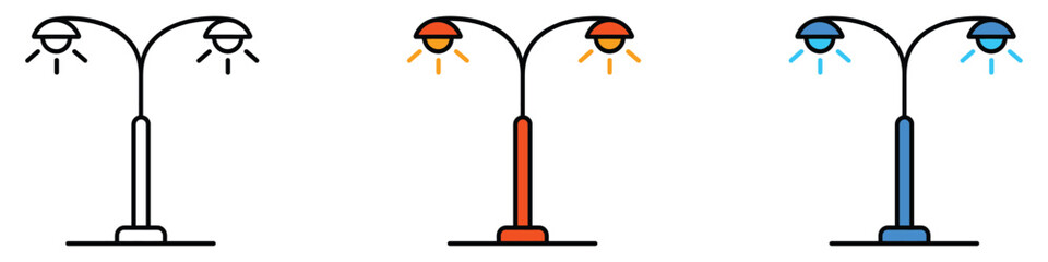 Street light icon vector. lamp post, urban light symbol. vector illustration.