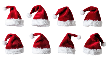 Festive Santa Hats A Collection of Holiday Cheer for Christmas Decorations