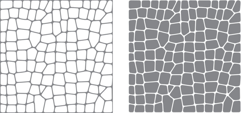 stone on ground silhouette broken tiles mosaic pattern texture interior background line art design vector illustration