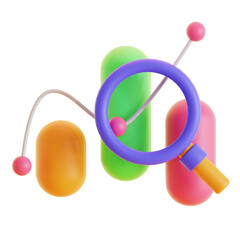 Graph Research 3D Illustration