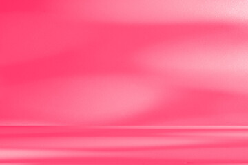 Wall interior background, studio and backdrops show products.with shadow from window color pink background for text insertion and presentation interior decoration	