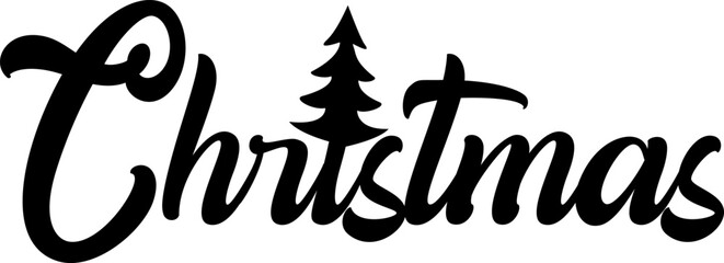 simple black christmas celebration silhouette vector icon logo design