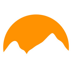Sunset Mountain Range Vector Icon
